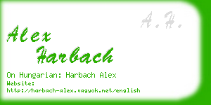 alex harbach business card